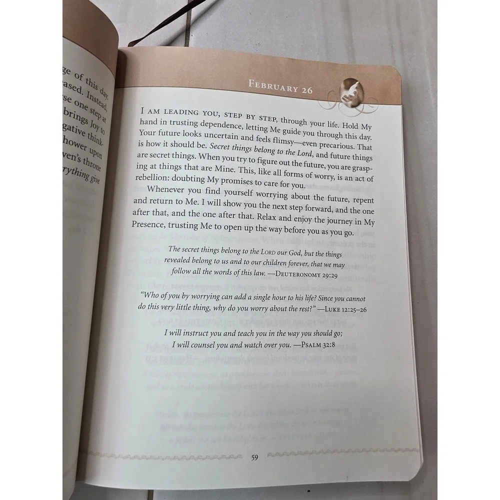 Jesus Calling 365 Day Devotional Sarah Young Brown‎ Faux Leather Deluxe Edition